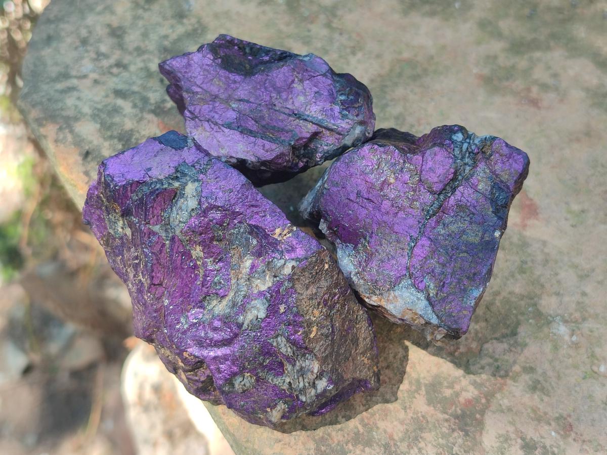 Natural Metallic Cobbed Purpurite Specimens x 12 From Erongo, Namibia - Toprock Gemstones and Minerals 