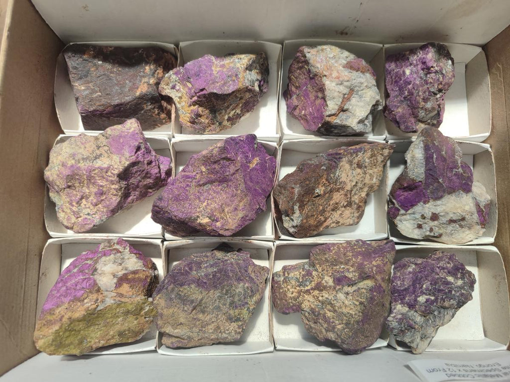 Natural Metallic Cobbed Purpurite Specimens x 12 From Erongo, Namibia - Toprock Gemstones and Minerals 