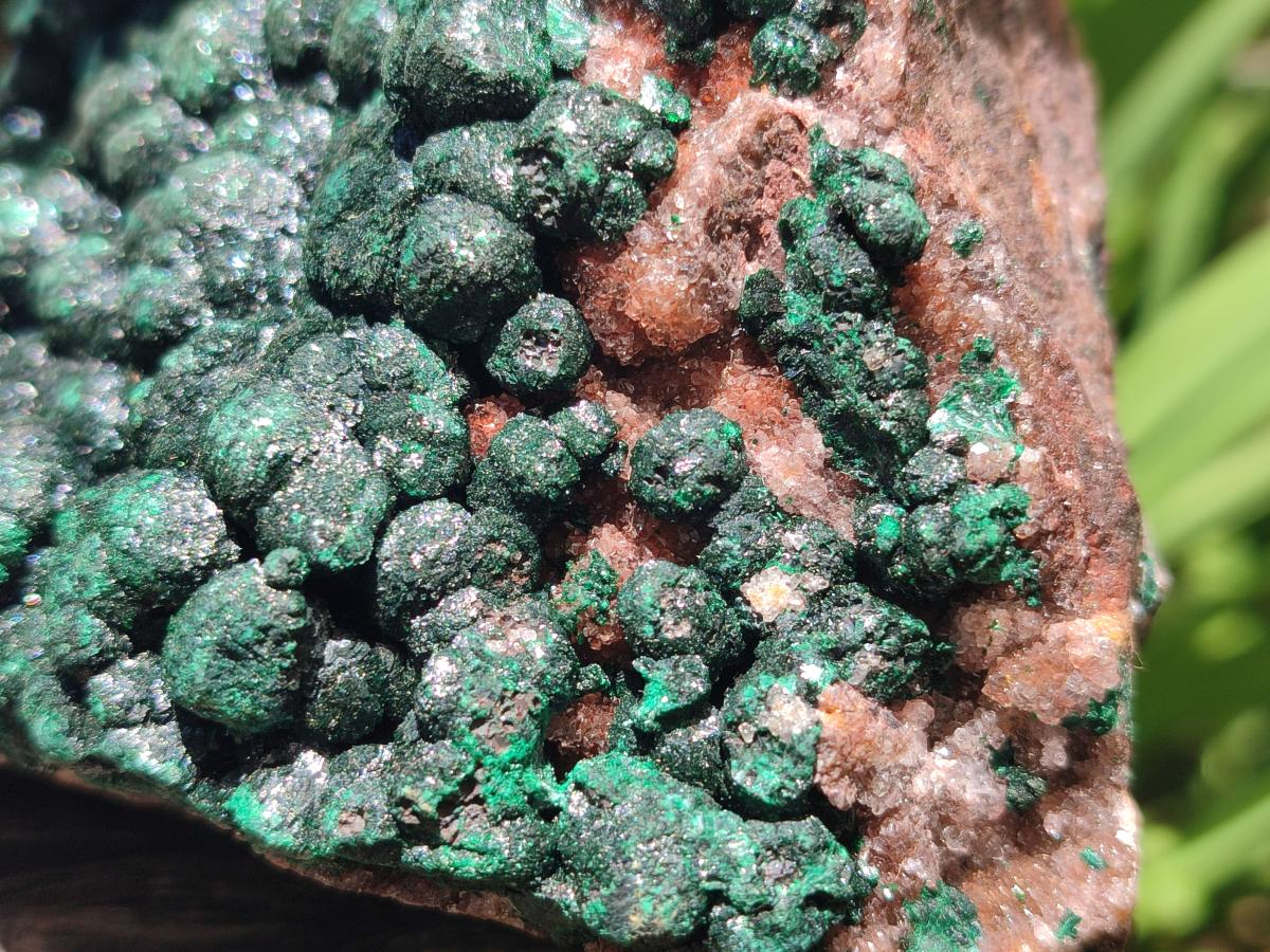 Natural Large Crystalline Ball Malachite with Quartz on Dolomite Matrix x 1 From Mindingi Mine, Kambove, Congo - Toprock Gemstones and Minerals 