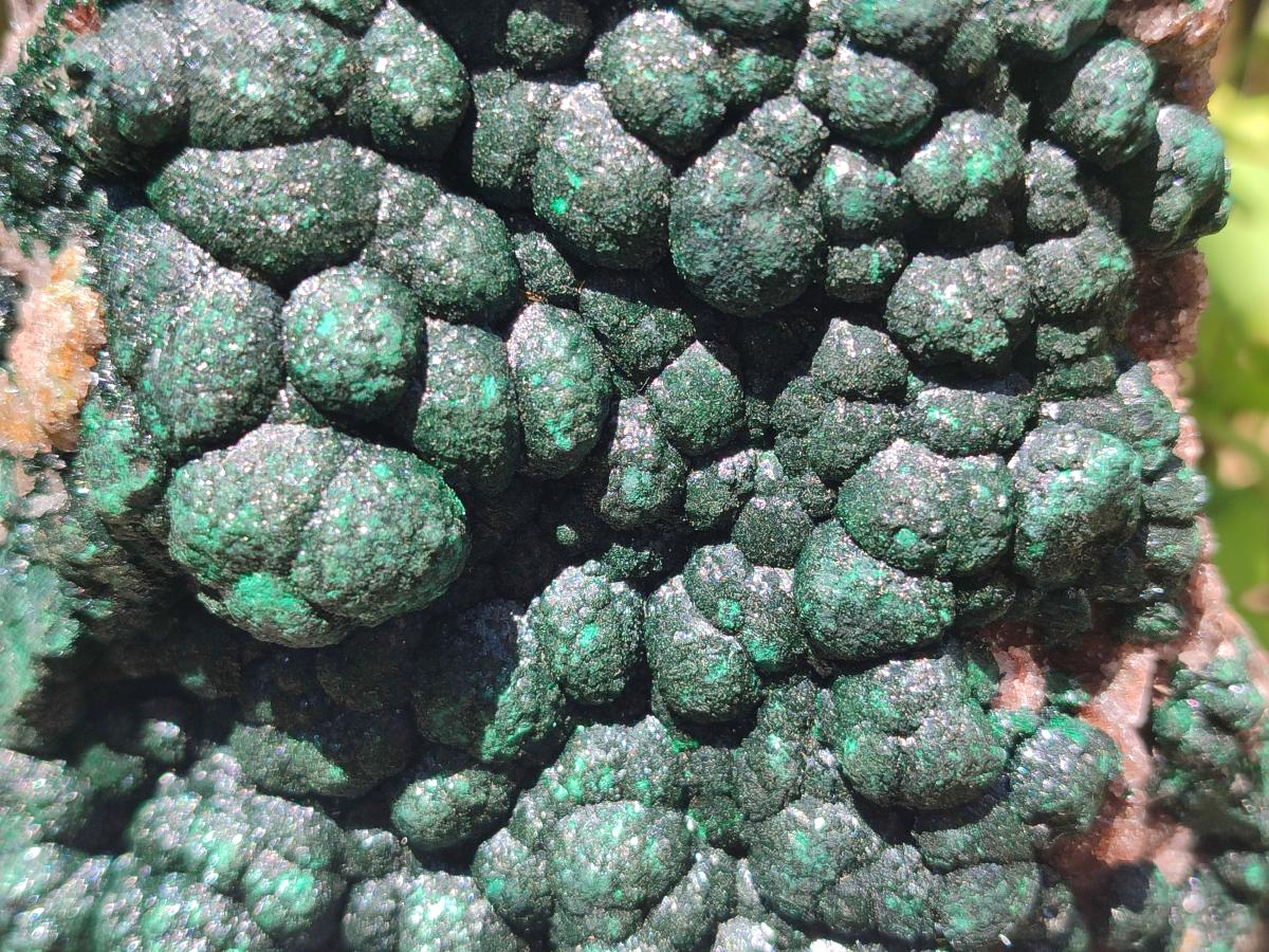 Natural Large Crystalline Ball Malachite with Quartz on Dolomite Matrix x 1 From Mindingi Mine, Kambove, Congo - Toprock Gemstones and Minerals 