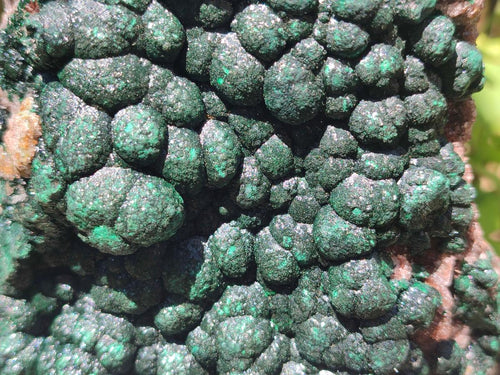 Natural Large Crystalline Ball Malachite with Quartz on Dolomite Matrix x 1 From Mindingi Mine, Kambove, Congo - Toprock Gemstones and Minerals 
