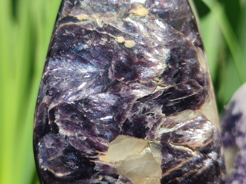 Polished Silver Leaf Lepidolite Standing Display Pieces x 2 From Zimbabwe - Toprock Gemstones and Minerals 