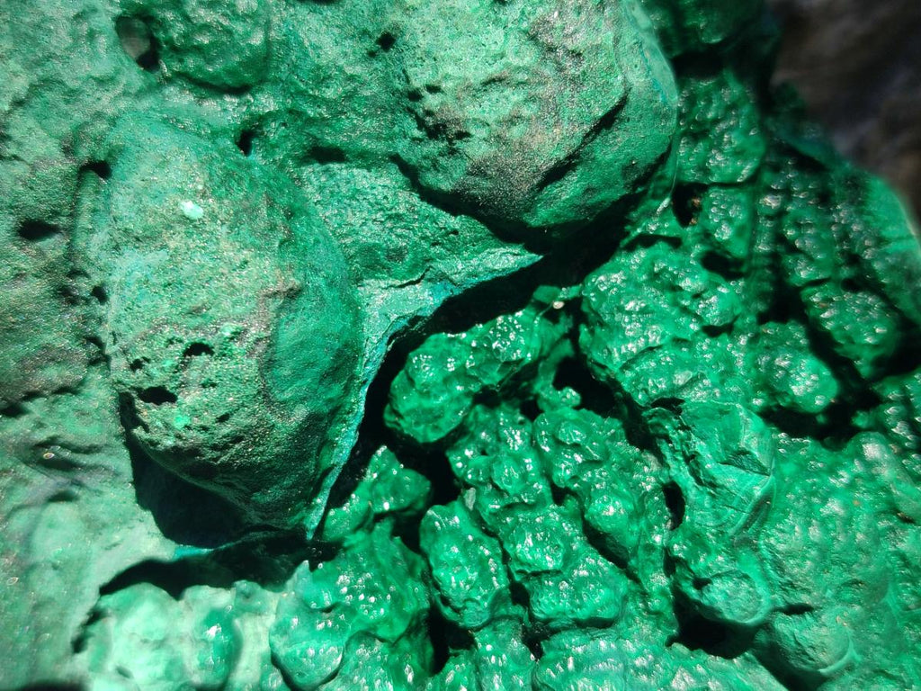 Natural Botryoidal Malachite Specimens x 2 From Congo - Toprock Gemstones and Minerals 