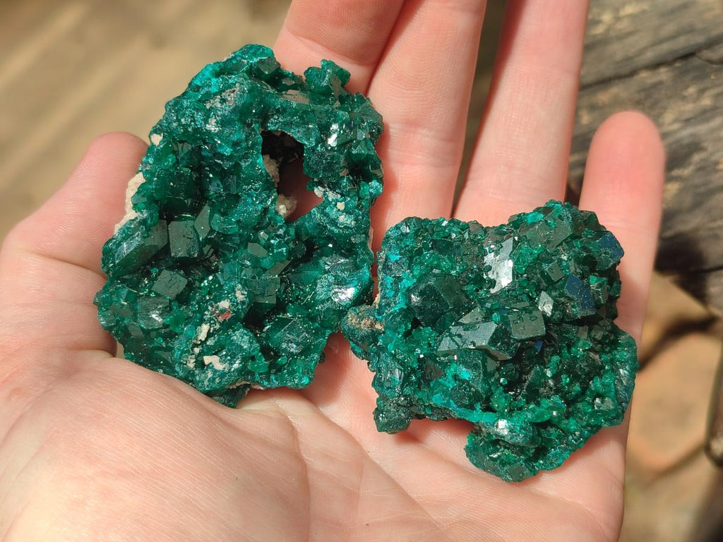 Natural Dioptase Specimens on Dolomite Matrix x 6 From Tantara Mine, Congo - Toprock Gemstones and Minerals 