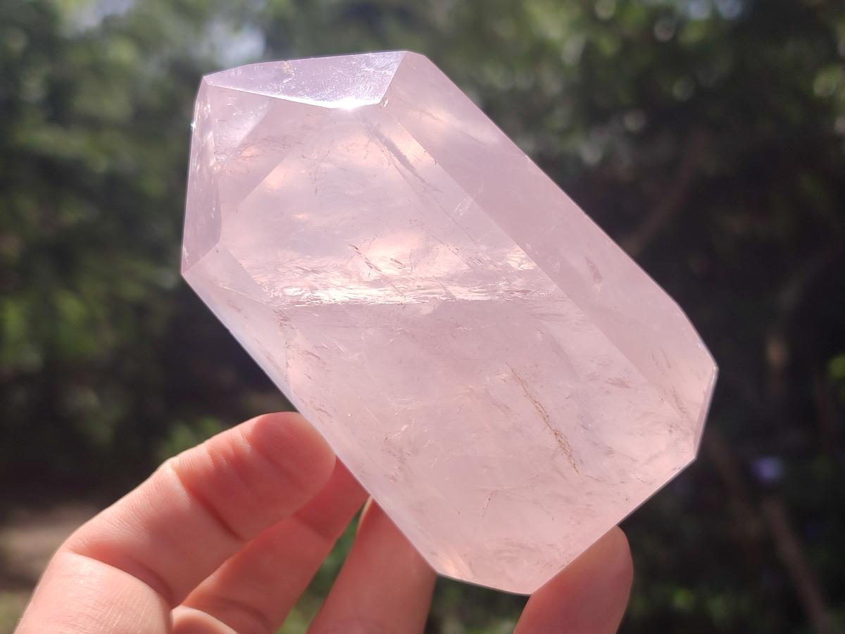 Polished Gemmy Rose Quartz Crystals x 3 From Madagascar - Toprock Gemstones and Minerals 
