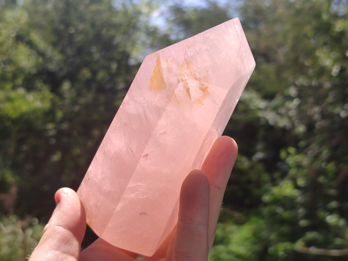 Polished Gemmy Rose Quartz Crystals x 3 From Madagascar - Toprock Gemstones and Minerals 