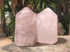 Polished Gemmy Rose Quartz Crystals x 3 From Madagascar - Toprock Gemstones and Minerals 