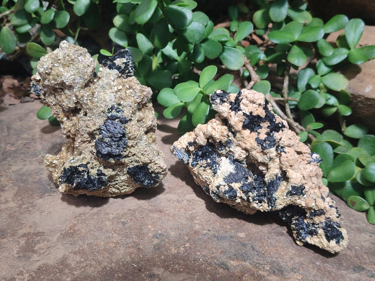 Natural Schorl Black Tourmaline Specimens with Muscovite Mica x 3 From Erongo, Namibia - Toprock Gemstones and Minerals 