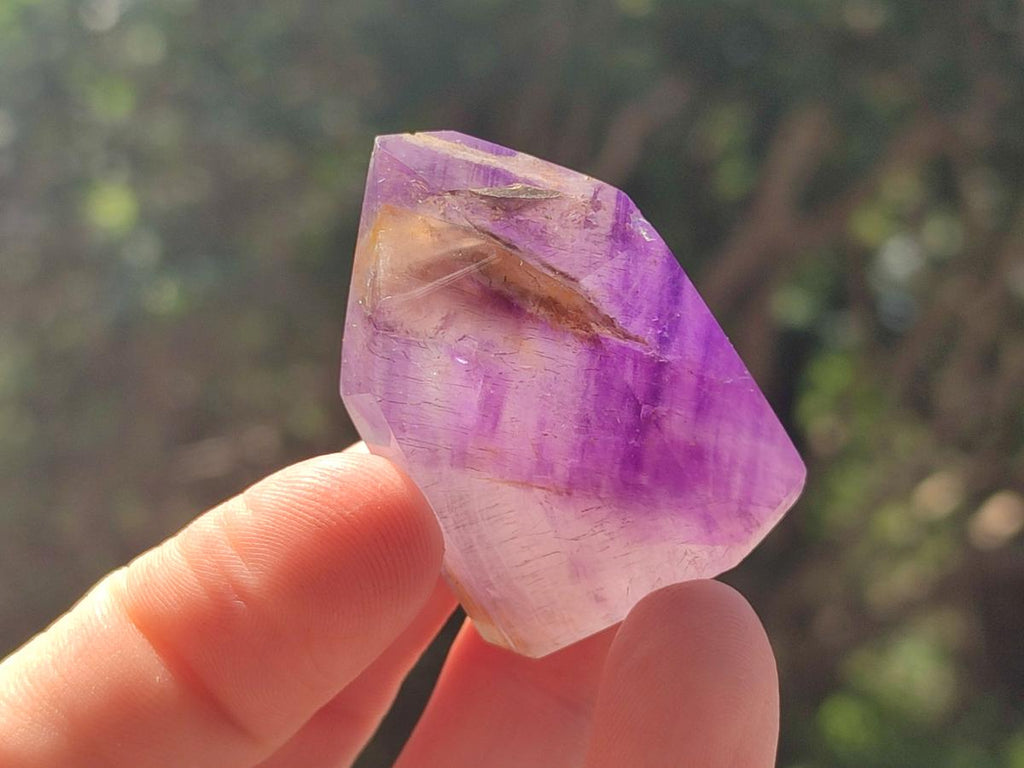 Polished Smokey Window Amethyst Crystals x 20 From Akansobe, Madagascar - Toprock Gemstones and Minerals 