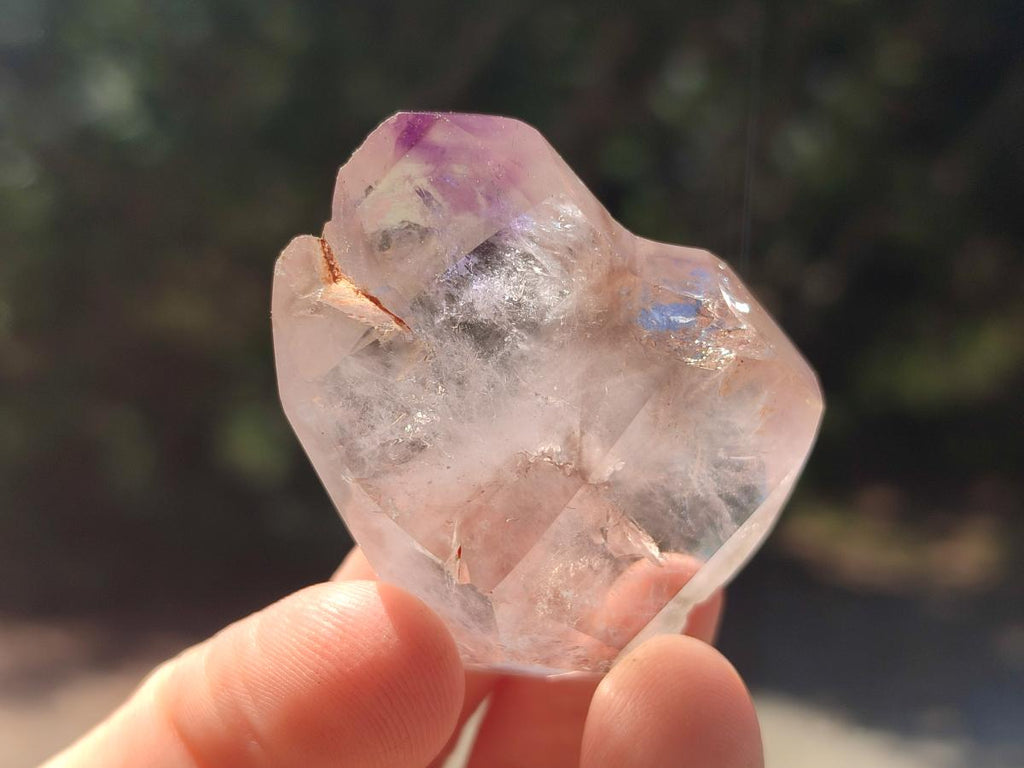 Polished Smokey Window Amethyst Crystals x 20 From Akansobe, Madagascar - Toprock Gemstones and Minerals 