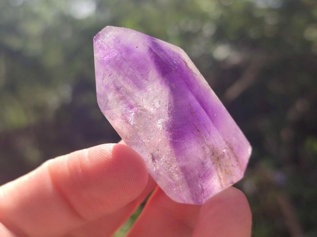 Polished Smokey Window Amethyst Crystals x 20 From Akansobe, Madagascar - Toprock Gemstones and Minerals 