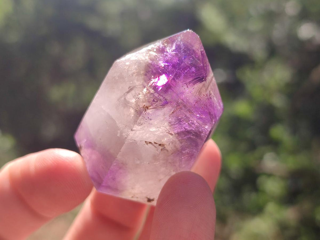 Polished Smokey Window Amethyst Crystals x 20 From Akansobe, Madagascar - Toprock Gemstones and Minerals 