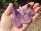 Polished Smokey Window Amethyst Crystals x 20 From Akansobe, Madagascar - Toprock Gemstones and Minerals 