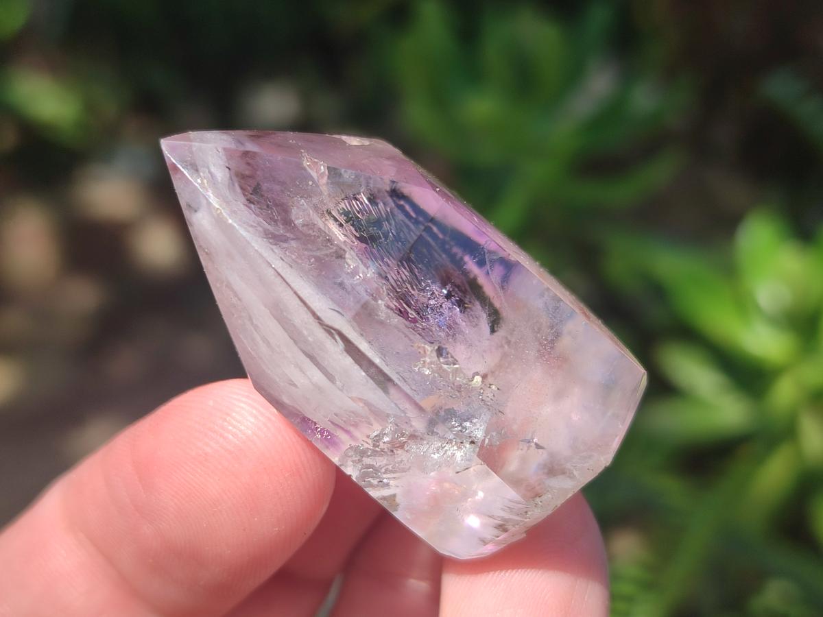 Polished Smokey Window Amethyst Crystals x 20 From Akansobe, Madagascar - Toprock Gemstones and Minerals 