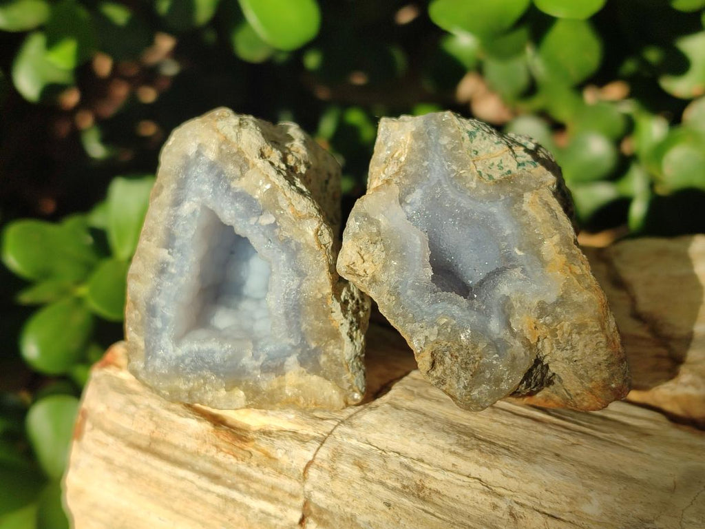 Natural Blue Lace Agate Geode Specimens x 24 From Nsanje, Malawi - Toprock Gemstones and Minerals 