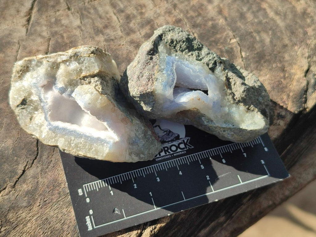 Natural Blue Lace Agate Geode Specimens x 24 From Nsanje, Malawi - Toprock Gemstones and Minerals 