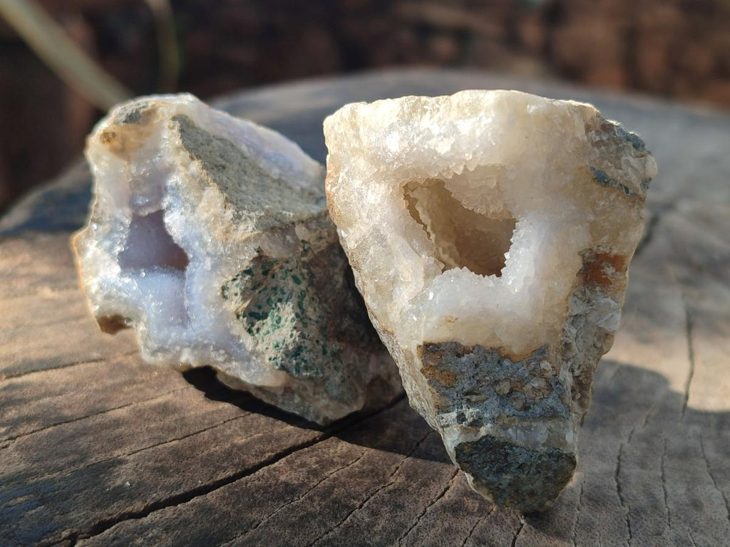 Natural Blue Lace Agate Geode Specimens x 24 From Nsanje, Malawi - Toprock Gemstones and Minerals 