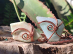 Hand Made Double Terminated Blue Smithsonite Copper Wire Wrapped Stone Necklaces x 12 From South Africa - Toprock Gemstones and Minerals 