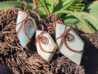 Hand Made Double Terminated Blue Smithsonite Copper Wire Wrapped Stone Necklaces x 12 From South Africa - Toprock Gemstones and Minerals 