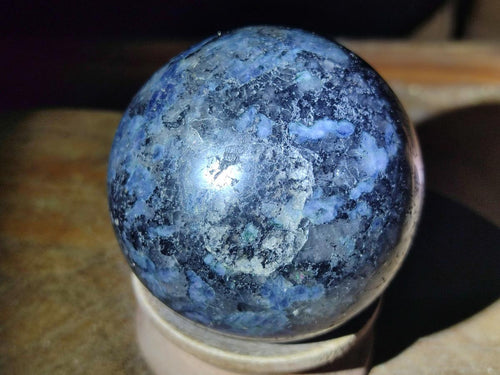 Polished Blue Iolite "Water Sapphire" Spheres with Blue Cordierite x 3 From Madagascar - Toprock Gemstones and Minerals 