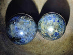 Polished Blue Iolite "Water Sapphire" Spheres with Blue Cordierite x 3 From Madagascar - Toprock Gemstones and Minerals 