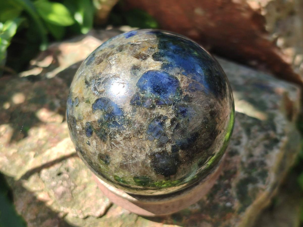 Polished Blue Iolite "Water Sapphire" Spheres with Blue Cordierite x 3 From Madagascar - Toprock Gemstones and Minerals 