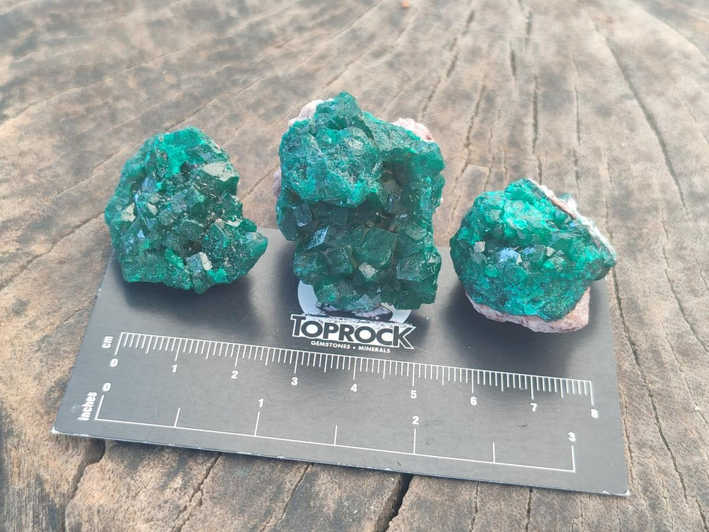Natural Dioptase Specimens on Dolomite Matrix x 12 From Tantara Mine, Congo - Toprock Gemstones and Minerals 