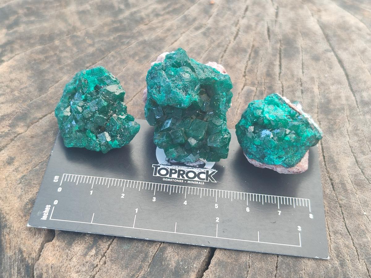 Natural Dioptase Specimens on Dolomite Matrix x 12 From Tantara Mine, Congo - Toprock Gemstones and Minerals 