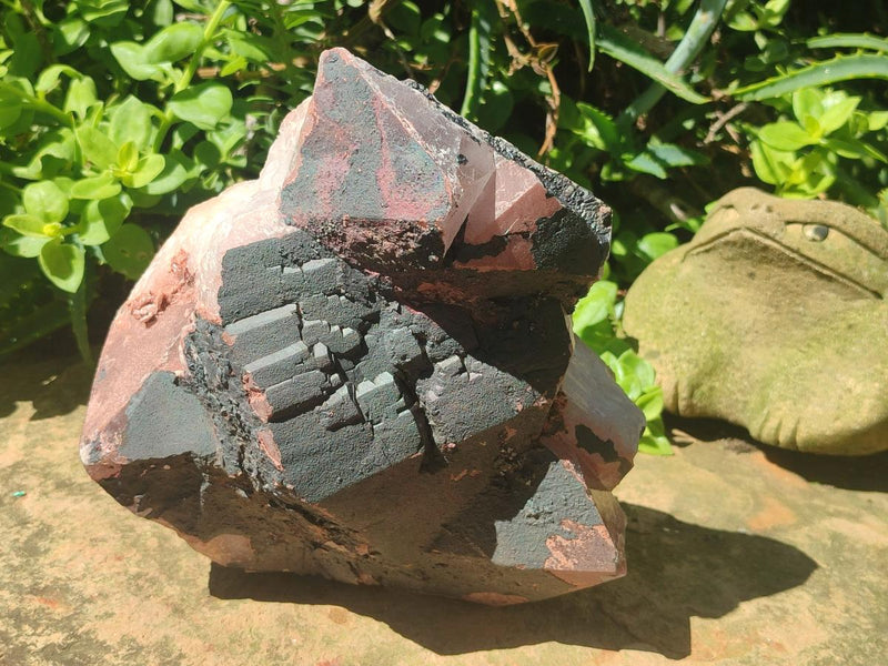 Natural Large Goethite Coated Blacknite Quartz Cluster x 1 From Madagascar - Toprock Gemstones and Minerals 