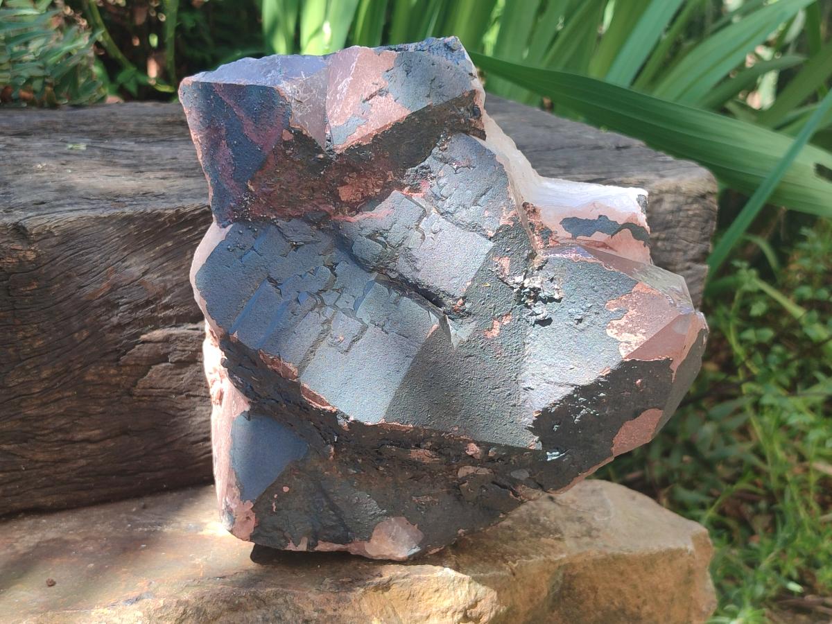 Natural Large Goethite Coated Blacknite Quartz Cluster x 1 From Madagascar - Toprock Gemstones and Minerals 