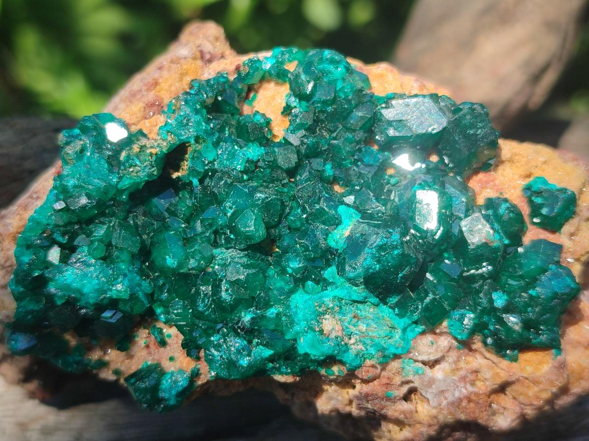 Natural Dioptase Specimens on Dolomite Matrix x 3 From Tantara Mine, Congo - Toprock Gemstones and Minerals 