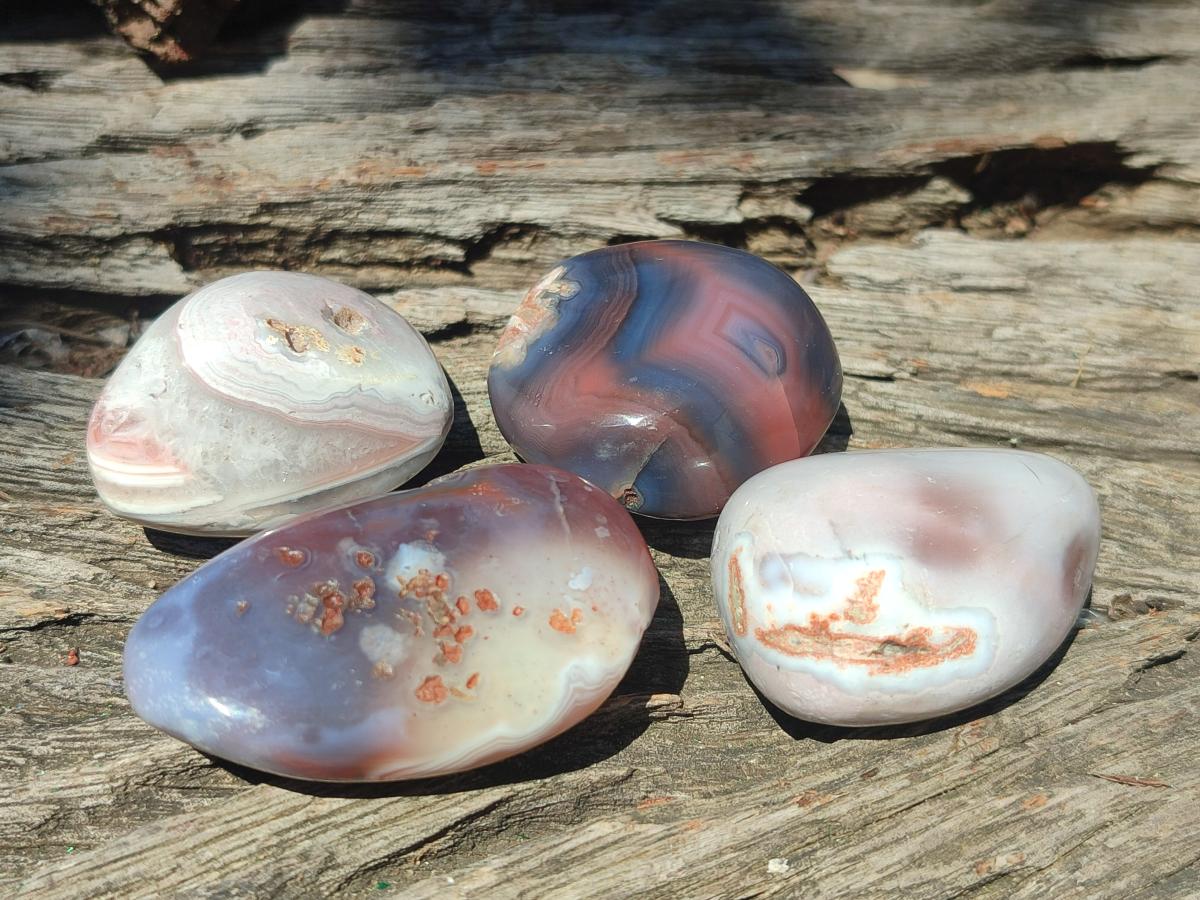 Polished and Natural Shashe River Agate Free Forms x 20 From Shashe River, Zimbabwe - Toprock Gemstones and Minerals 
