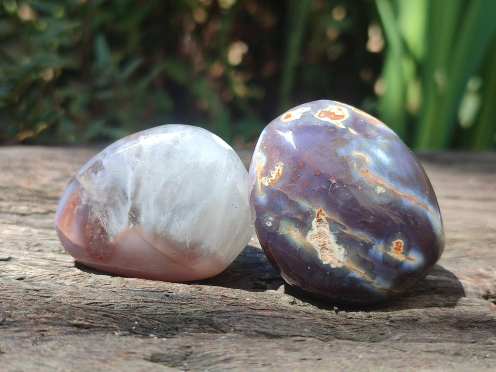 Polished and Natural Shashe River Agate Free Forms x 20 From Shashe River, Zimbabwe - Toprock Gemstones and Minerals 