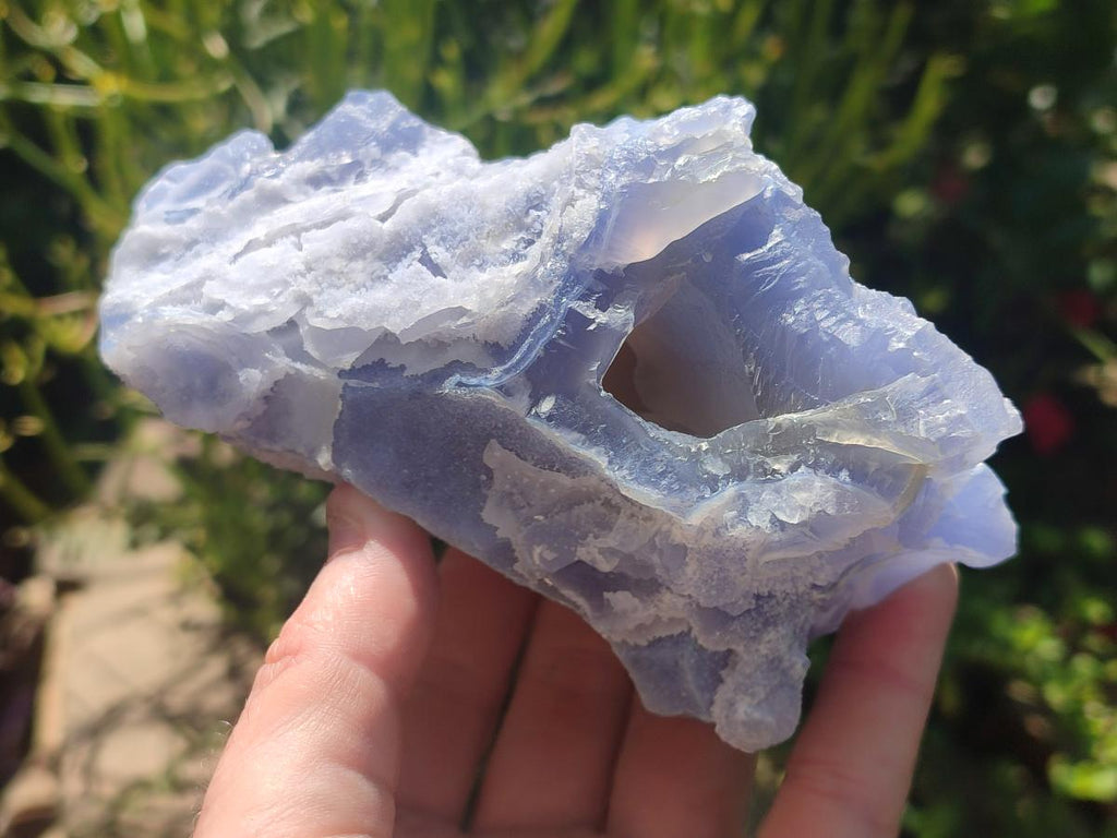 Natural Etched Blue Chalcedony Specimens x 3 From Nsanje, Malawi - Toprock Gemstones and Minerals 