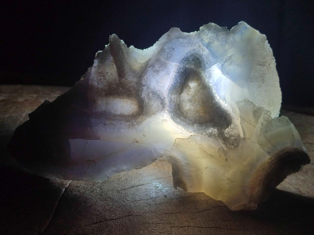 Natural Etched Blue Chalcedony Specimens x 3 From Nsanje, Malawi - Toprock Gemstones and Minerals 