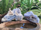 Natural Etched Blue Chalcedony Specimens x 3 From Nsanje, Malawi - Toprock Gemstones and Minerals 