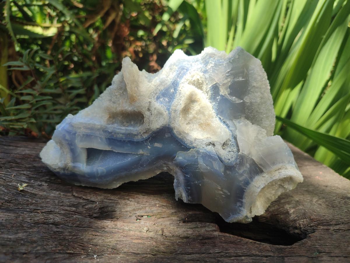 Natural Etched Blue Chalcedony Specimens x 3 From Nsanje, Malawi - Toprock Gemstones and Minerals 