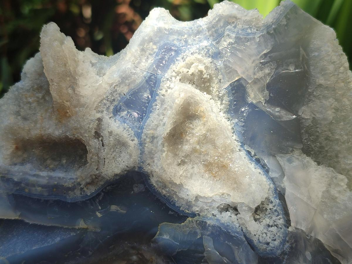 Natural Etched Blue Chalcedony Specimens x 3 From Nsanje, Malawi - Toprock Gemstones and Minerals 
