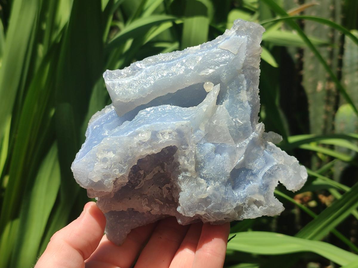 Natural Etched Blue Chalcedony Specimens x 3 From Nsanje, Malawi - Toprock Gemstones and Minerals 