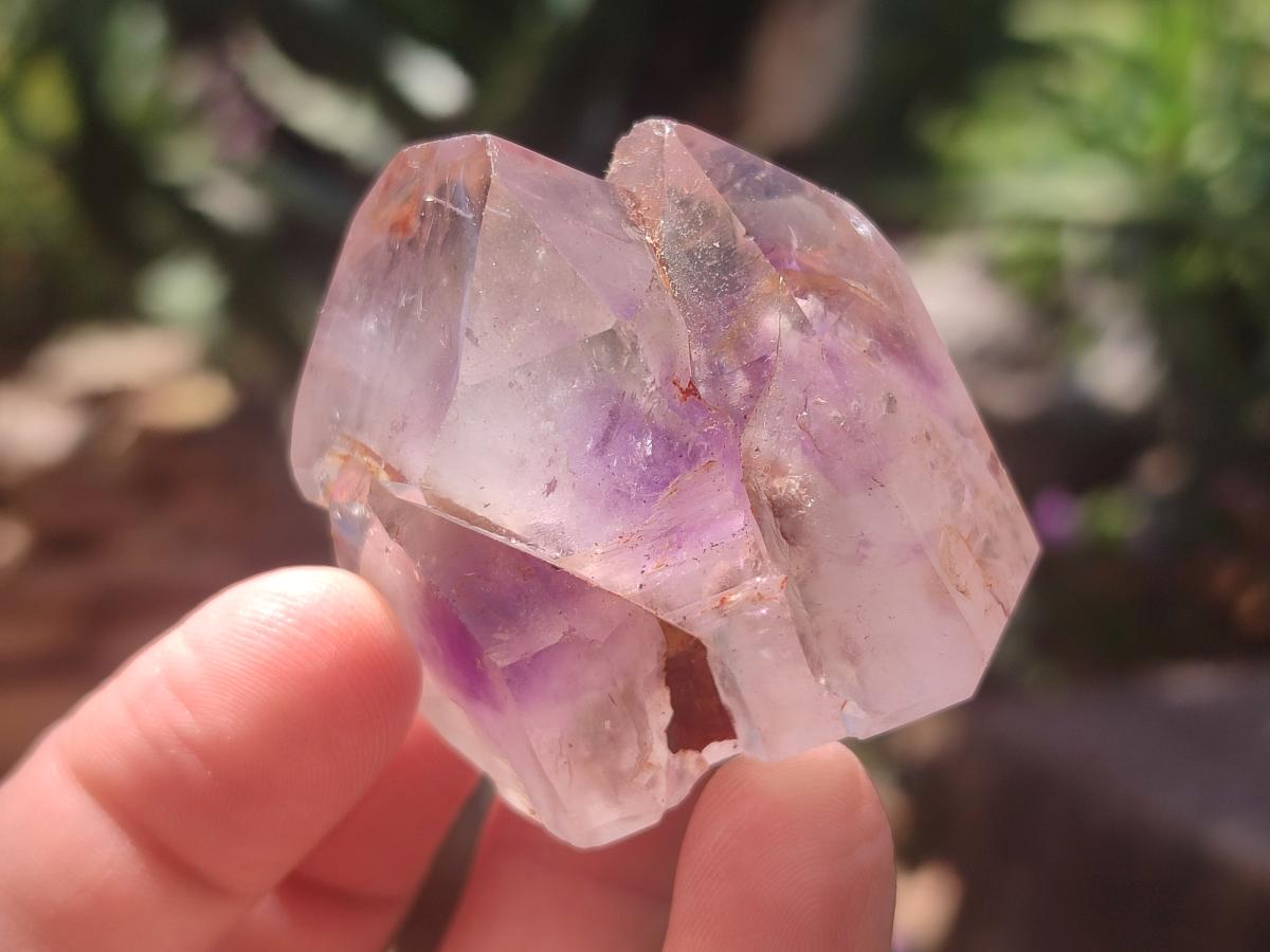 Polished Skeletal Window Amethyst Crystals x 12 From Akansobe, Madagascar - Toprock Gemstones and Minerals 
