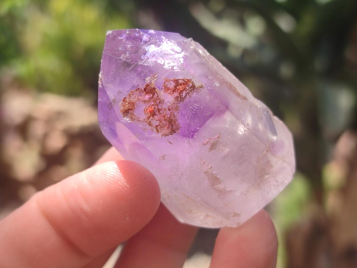 Polished Skeletal Window Amethyst Crystals x 12 From Akansobe, Madagascar - Toprock Gemstones and Minerals 
