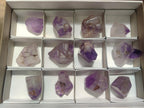 Polished Skeletal Window Amethyst Crystals x 12 From Akansobe, Madagascar - Toprock Gemstones and Minerals 