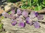 Polished Skeletal Window Amethyst Crystals x 12 From Akansobe, Madagascar - Toprock Gemstones and Minerals 