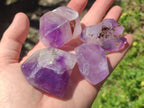 Polished Skeletal Window Amethyst Crystals x 12 From Akansobe, Madagascar - Toprock Gemstones and Minerals 
