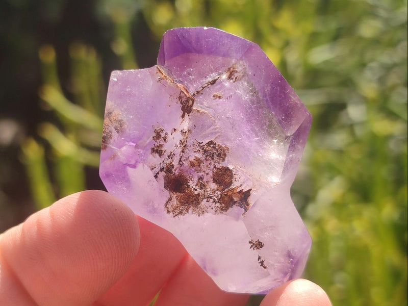 Polished Skeletal Window Amethyst Crystals x 12 From Akansobe, Madagascar - Toprock Gemstones and Minerals 