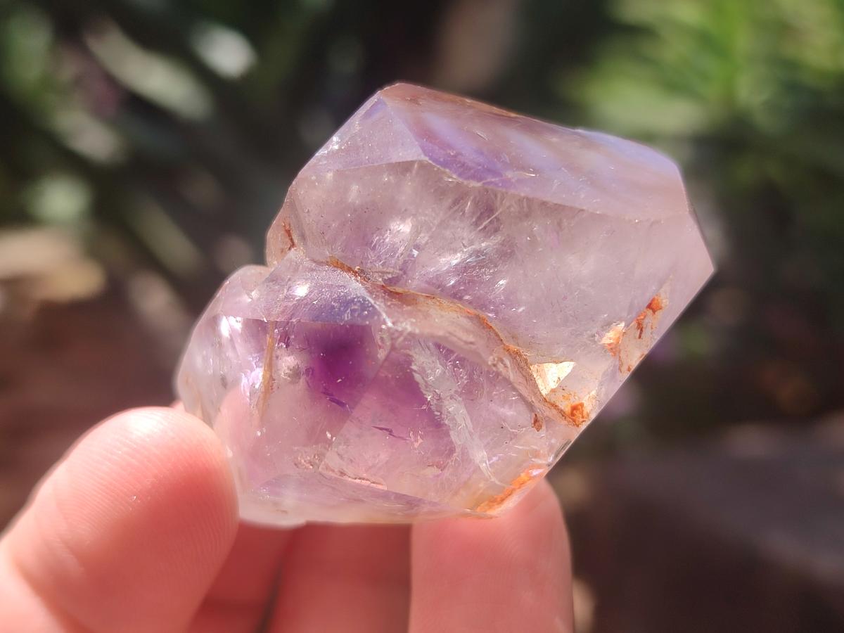 Polished Skeletal Window Amethyst Crystals x 12 From Akansobe, Madagascar - Toprock Gemstones and Minerals 