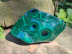 Polished and Natural Flower Banded Malachite Free Forms x 13 From Congo - Toprock Gemstones and Minerals 