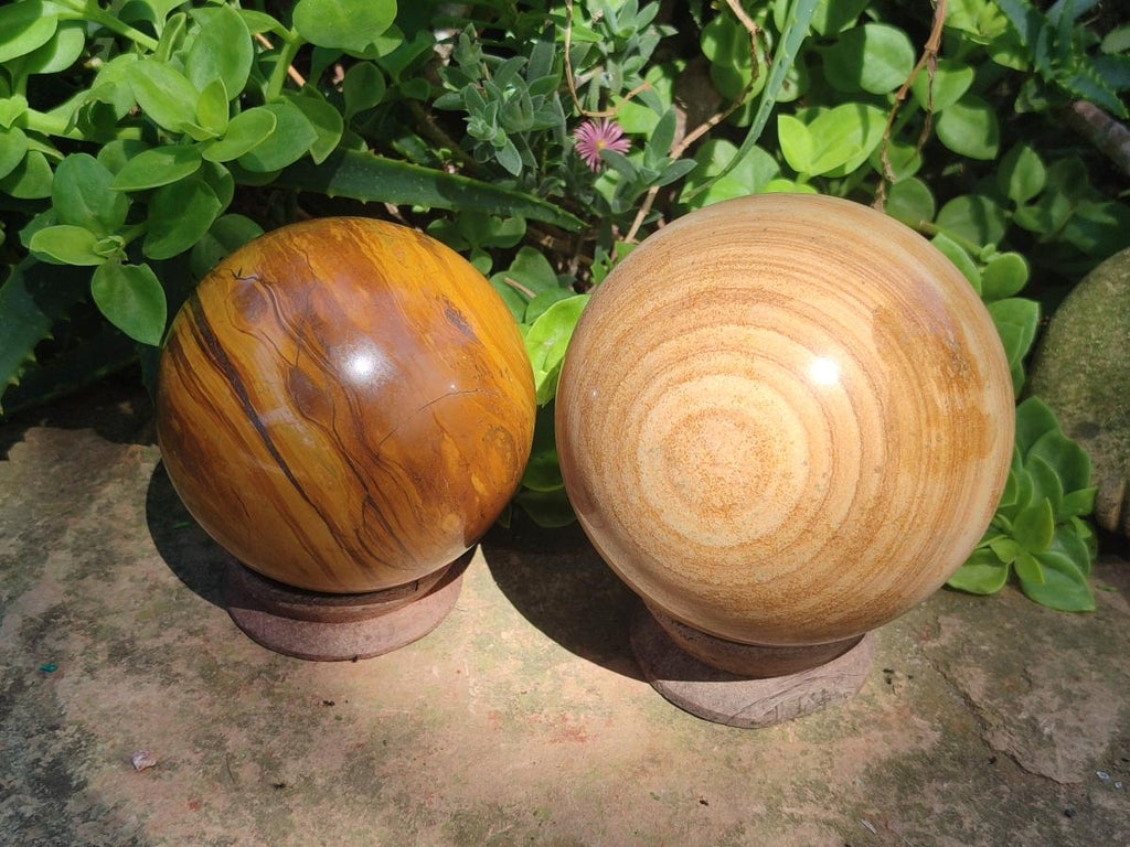 Polished Large Picture Stone Jasper Spheres x 2 From Namibia - Toprock Gemstones and Minerals 