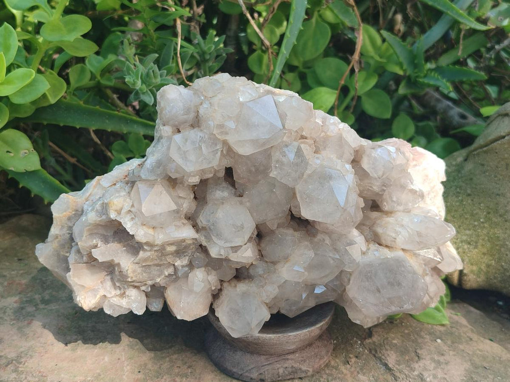 Natural Large Cascading White Phantom Pearly Clear Smokey Luena Quartz Clusters x 2 From Luena, Congo - Toprock Gemstones and Minerals 