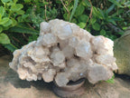 Natural Large Cascading White Phantom Pearly Clear Smokey Luena Quartz Clusters x 2 From Luena, Congo - Toprock Gemstones and Minerals 
